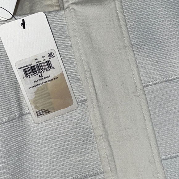 New GUESS Jeancare Zip-Up Racerback Corset Zip Up Crop Top White M - Picture 11 of 11